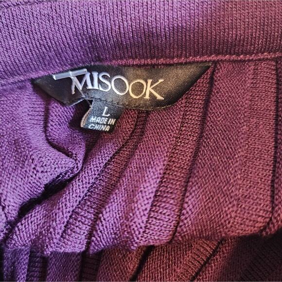 MISOOK PURPLE RIBBED BUTTON DOWN SWEATER SIZE LARGE(OVERSIZED) - Picture 6 of 7